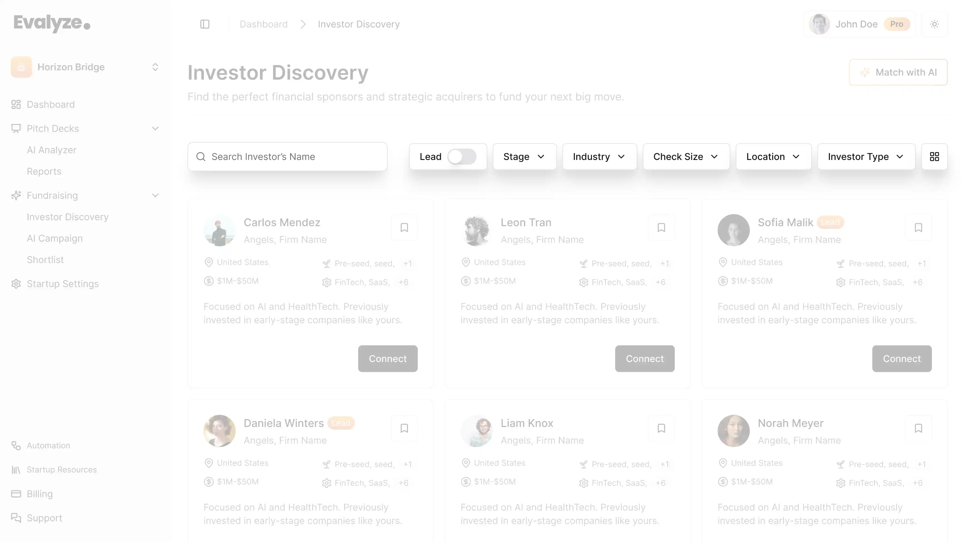 Advanced Investor Search